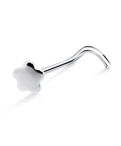Smaller Flower Shaped Silver Curved Nose Stud NSKB-08s
